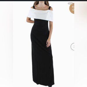 MARINA women's Black & White party cocktail evening gown formal dress size 12